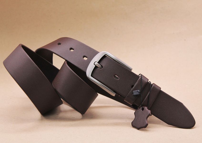 Men's brown belt, width 4 cm
